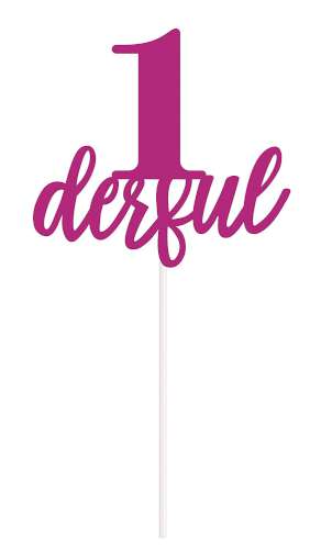 1derful Cake Topper - Pink